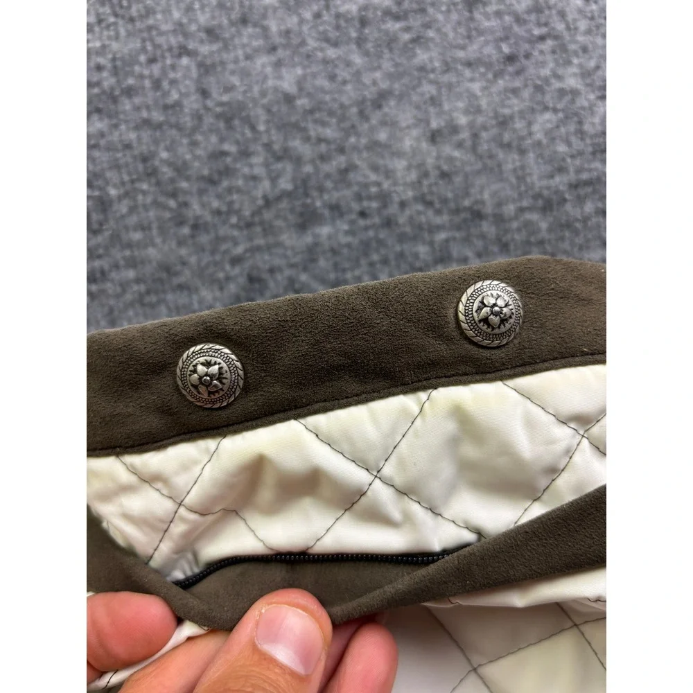 Miller‎ Quilted Longline Jacket Womens Size S White Brown Equestrian Full Zip